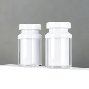 Bouteilles en plastique à double paroi de 100 ml en PS pour produits de santé, contenants pour capsules et pilules avec bouchon en PP, personnalisation possible - Product Image 1