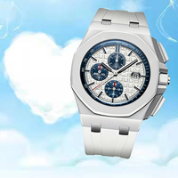 Montre Sport Chronographe à Quartz Boîtier en Alliage Durable 43mm Cadran en Verre Bracelet en Silicone Aiguille Quotidienne Luxe Vintage Mode Cadeau