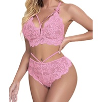 Ensemble de lingerie sexy en coton et dentelle, soutien-gorge demi-bonnet et culotte, style européen et américain, grande taille, vêtements de nuit
