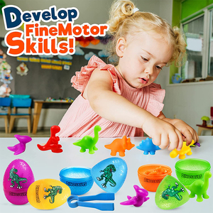 Giocattolo matematico sensoriale Montessori abbinamento prescolare apprendimento <span class=keywords><strong>gioco</strong></span> educativo colore uovo smistamento e conteggio giocattoli dinosauri - Product Image 2