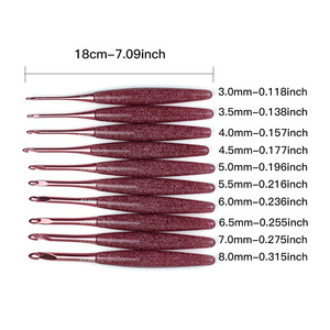 Uncinetti Ergonomici con Manico in Resina, Aghi per Uncinetto con Testa Liscia in Alluminio per Principianti e Artigiani Esperti - Product Image 2