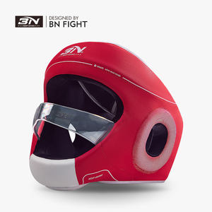 BNボクシングヘルメット厚いベルベットレザー戦闘ヘルメットMMAファイティングギア用 - Product Image 1