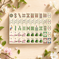 Ensemble de Mahjong en Gros avec Tuiles Solides à Motifs Floraux Traditionnels (Prune, Orchidée, Bambou, Chrysanthème) – Idéal pour un Cadeau de Fêtes
