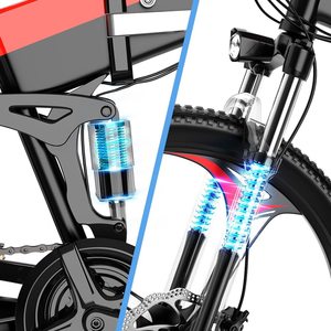 ZHENGBU <span class=keywords><strong>H2PRO</strong></span> 26 Zoll Klappbares E-Bike mit Luftfedergabel und Hinterer Federung Hydraulisches Elektrofahrrad Vollgefedertes Elektro-Mountainbike - Product Image 5