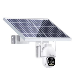 JideTech 4G EU PIR PTZ 2MP Cámara de vigilancia inalámbrica con panel solar para exteriores Compatible con detección humana Audio bidireccional Visión nocturna - Product Image 1