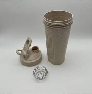 Botella de Paja de Trigo Biodegradable Personalizable Al por Mayor para Gimnasio, Coctelera, Bebida Directa, Acero Inoxidable para Bola, Agua Hirviendo, Ap - Product Image 1