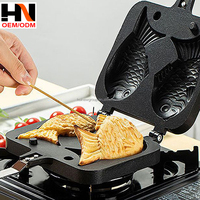 Poêle à Taiyaki 2, 3 ou 4 poissons, antiadhésive, pour gaufres, mini-œufs et crêpes, ensemble de cuisson