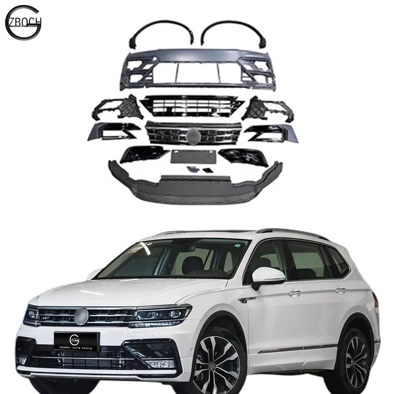 Bộ Thân Cản Trước Xe Hơi Ô Tô Cho Volkswagen Tiguan Thay Đổi Thành R-line Bộ Thân Bằng PP Cao Cấp Theo Phong Cách Guality Phụ Tùng Cản