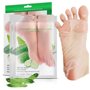 Salatalık ayak Peel maske özel etiket besleyici Peeling ayak maskesi etkili doğal nemlendirici soyma Footmask levha