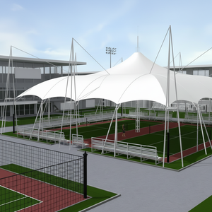 أفضل سعر لهياكل الأغشية المطاطية المقاومة للماء من مواد PVDF و PTFE و TFE لأسطح الملاعب الرياضية الخارجية وخيام كرة القدم والتنس - Product Image 6