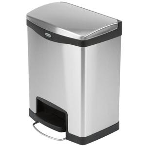 Cestino per Rifiuti con Pedale in Acciaio Inox 30 L Nero per Cucina e Bagno - Product Image 1