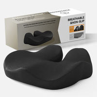 Coussin de siège de chaise de bureau en mousse à mémoire de forme respirante et antidérapante, ergonomique, orthopédique, portable, de qualité supérieure, pour voiture et avion