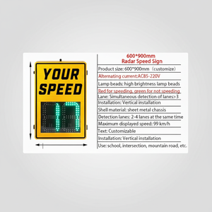 จอแสดงผลเตือนความเร็วอัตโนมัติ LED | การตรวจสอบความเร็วเรดาร์ - Product Image 1