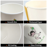 Gobelets en papier jetables écologiques avec impression de logo personnalisé et couvercles pour boissons chaudes, café, thé, emballage à emporter, 8oz, 12oz, 16oz