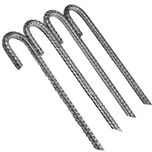 8 pk 12 ''* 3/8'' zincato tondo per cemento armato j ganci gancio graffette gerden terra di ancoraggio ancore pioli peg vite tenda pali pins strumento