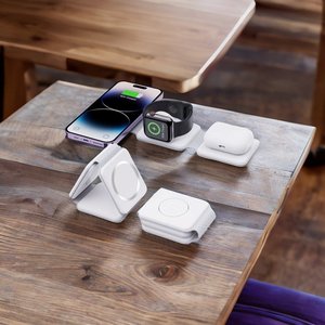 Produits tendance Nouvelle arrivée Chargeur magnétique portable 3 en 1 Chargeur <span class=keywords><strong>sans</strong></span> <span class=keywords><strong>fil</strong></span> à rotation automatique - Product Image 4