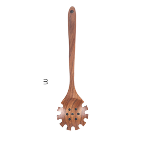 Cuchara de Pasta de Madera de Acacia Hecha a Mano, con Mango Largo, Acabado en Oro, Ecológica, para Camping - Product Image 1