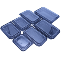 Contenants de salade/déjeuner/boîte de nourriture d'enfants de bento japonais en plastique jetable écologique rectangulaire noir