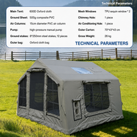 Tente gonflable familiale pour glamping 8m² en tissu Oxford 600D, installation facile avec pompe et fenêtre de toit