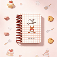 Cuaderno Portátil A7 Little Bear Chef, Encuadernación en Espiral de Hojas Sueltas, Regalo de Diseño Original, Cálido y Adorable, 100 Hojas Coloridas