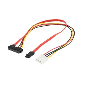 新到货 15 + 7 针电源/数据到 4 针 600 MB/秒 IDE 电源 SATA 数据 sata 连接线