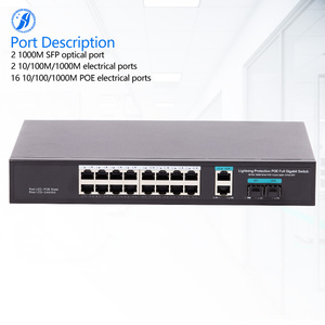 Đầy đủ Gigabit PoE Ethernet chuyển đổi 16 PoE + 2 Gigabit cổng đáng tin cậy thiết bị mạng cho đa dạng cấu trúc liên kết 1000m chuyển đổi - Product Image 1