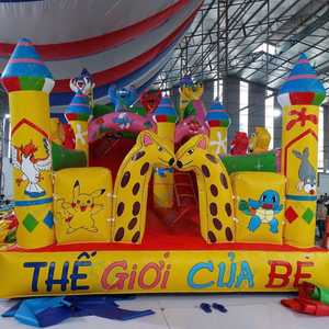 PVC material Easy Setup Features Amusement parks <b>Inflatable</b> Giraffe Castle <b>Bouncer</b> 4m x 8m Viet Nam Gaming Application - Product Image 1