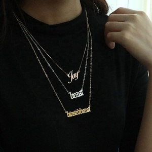 Alphabet Letters Custom 925 Sterling Silver <strong>Jewellery</strong> 18K <strong>Yellow</strong> Gold Plated Jewelry Name Initial Necklace for Lady - Product Image 2