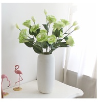 Fleur artificielle d'Eustoma en soie artificielle, fleur de rose japonaise des prairies, de gentiane texane, à quatre branches