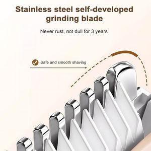 新しい電動2in1脱毛器 女性用 デュアルヘッドヘアトリマー 3Dフローティングブレード 鋸歯状プッシュカッター IPX6防水 - Product Image 6