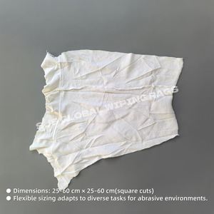 ผ้าเช็ดทำความสะอาดสีขาวสำหรับงานอุตสาหกรรม ผ้าฝ้าย 100% ผ้าเช็ดทำความสะอาดจากเศษผ้าฝ้าย น้ำหนัก 25 กก. - Product Image 3