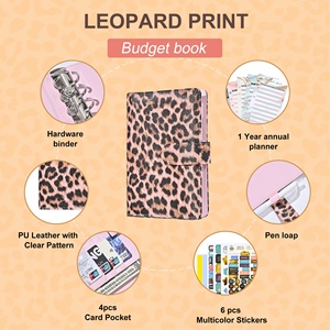 L'elegante raccoglitore con stampa leopardata rosa può essere personalizzato nel <span class=keywords><strong>libro</strong></span> di bilancio per la gestione finanziaria del taccuino in contanti - Product Image 4