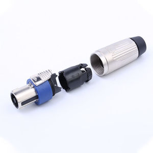 Metal 4 Pin Audio Plug Pure Copper Omnidirectional Connector For <b>Speaker</b> <b>Amplifier</b> Wiring Accessory - Product Image 1
