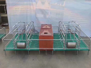 Cage de maternité pour truies galvanisée à chaud, enclos de gestation pour porcs, plancher à lattes composite, mangeoire - Product Image 1