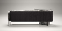 Meja Bufet Batu Fusion Kontemporer Kabinet Sideboard Mewah untuk Ruang Makan