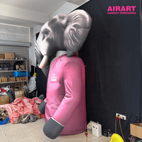Figurine gonflable personnalisée en forme d'éléphant rose pour la promotion d'événements de marque, éléphant gonflable en costume de ballon pour accessoires de scène