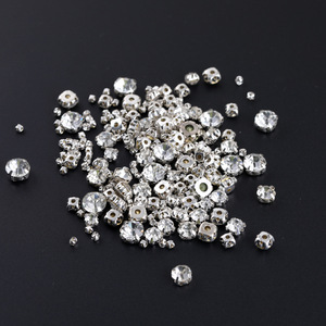 Cristales de imitación redondos de 16 facetas con base plana, tamaños mixtos, accesorios para joyería DIY - Product Image 3