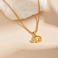 Collier minimaliste avec pendentif petit éléphant, chaîne en acier inoxydable, style vintage, bijoux pour femmes, vente en gros TGXL14823