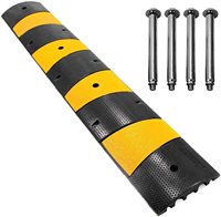 Reductor de velocidad de caucho sólido negro y amarillo de alta resistencia de 1830 mm de longitud con capacidad de carga de 20 toneladas y antipresión para seguridad vial