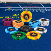 Keripik Poker Keramik Kustom Grosir 10g 39mm Kustom EPT Kasino Eropa Hot Texas Coins Model Denominasi Profesional
