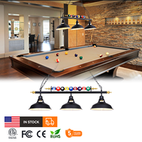 Luminaire de billard à 3/4 têtes certifié ETL, style industriel vintage, pour salle de snooker, en stock aux États-Unis/Canada, livraison rapide