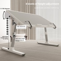 Mesa Auxiliar Plegable Simple con Superficie de Tablero de Densidad Ajustable, Mesa Pequeña para Dormitorio, Estudio, Portátil, Escritorio de Lectura para Niños, Estantería