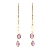 Natürliche Rosa Saphir-Ohrringe |   6x8mm Oval 3,20 Karat |   925 Sterling Silber 4-teiliges Luxus-Ohrringe-Set mit Krappenfassung |   Damenmode