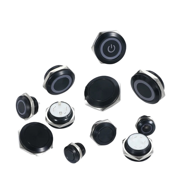 Hot Selling 12/16/19/22/25mm Short Stroke Momentary Waterproof Power Led Metal Push Button Switch for Mechanical Equipment