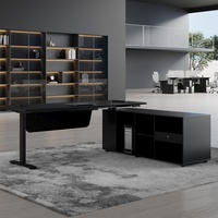 Bureau de direction moderne intelligent avec panneau en bois réglable et fonction extensible convertible en acier inoxydable pour le bureau