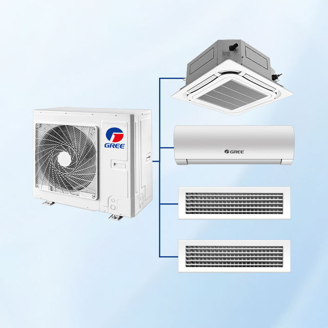 Smart Mini Commercial Ceiling Cassette Air Conditioner 6HP 16KW Indoor Multi-Zone VRF Split AC with DC Fan Motors Core Pump