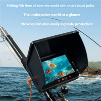 Kamera Fish Finder Ringan Berbahan Karbon dengan Layar Visual Anchor dan Layar Tampilan Bawah Air untuk Memancing Ikan Air Tawar seperti Bass & Trout