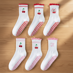 Chaussettes de <span class=keywords><strong>yoga</strong></span> antidérapantes en coton respirant pour Pilates, fitness, barre, danse, entraînement, studio, maison - Product Image 6