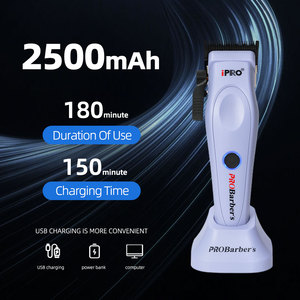 IPro s1090 पेशेवर बाल क्लिपर डीसी ब्लेड 7500 आरपीएम 2500mah usb इलेक्ट्रिक बार्बर क्लिपर बेस हेयरड्रेसिंग मशीनों के साथ - Product Image 4