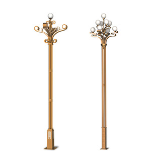 Lampadaire LED décoratif en alliage d'aluminium bronze IP65 3500K blanc chaud, culot E27, garantie 10 ans, angle de faisceau 360° pour l'éclairage - Product Image 1